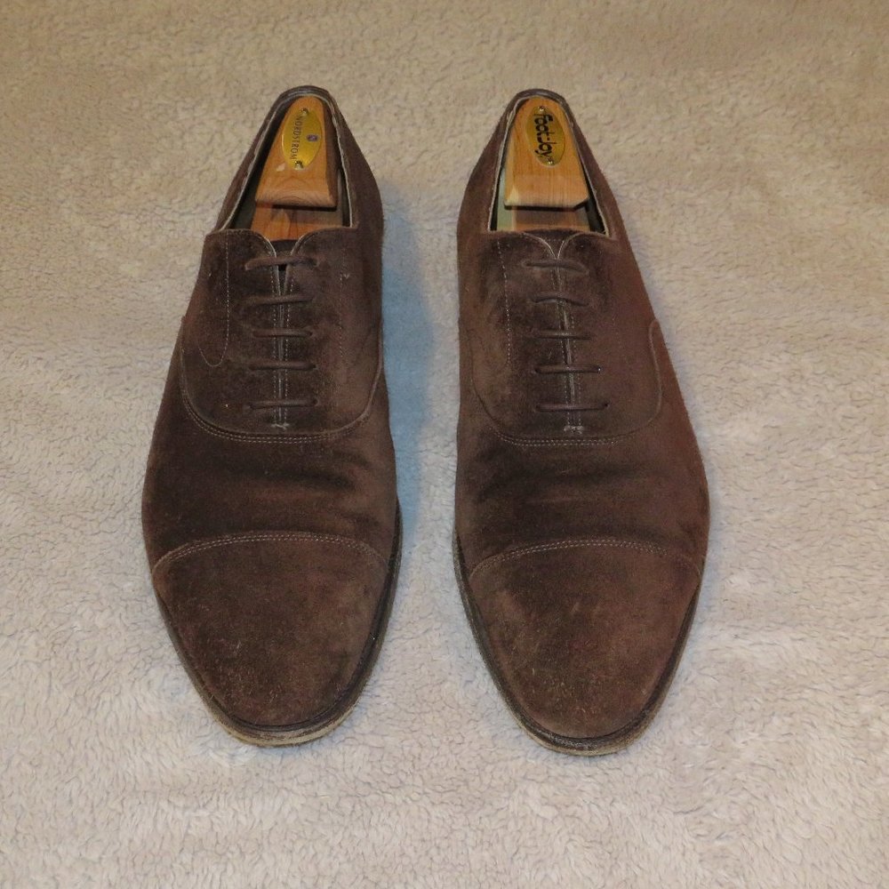 Edward Green Chelsea Brown Mink Suede Oxfords 82 Last US 11.5